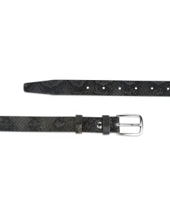 Green Snake Print Belt | Real Leather 25 Mm