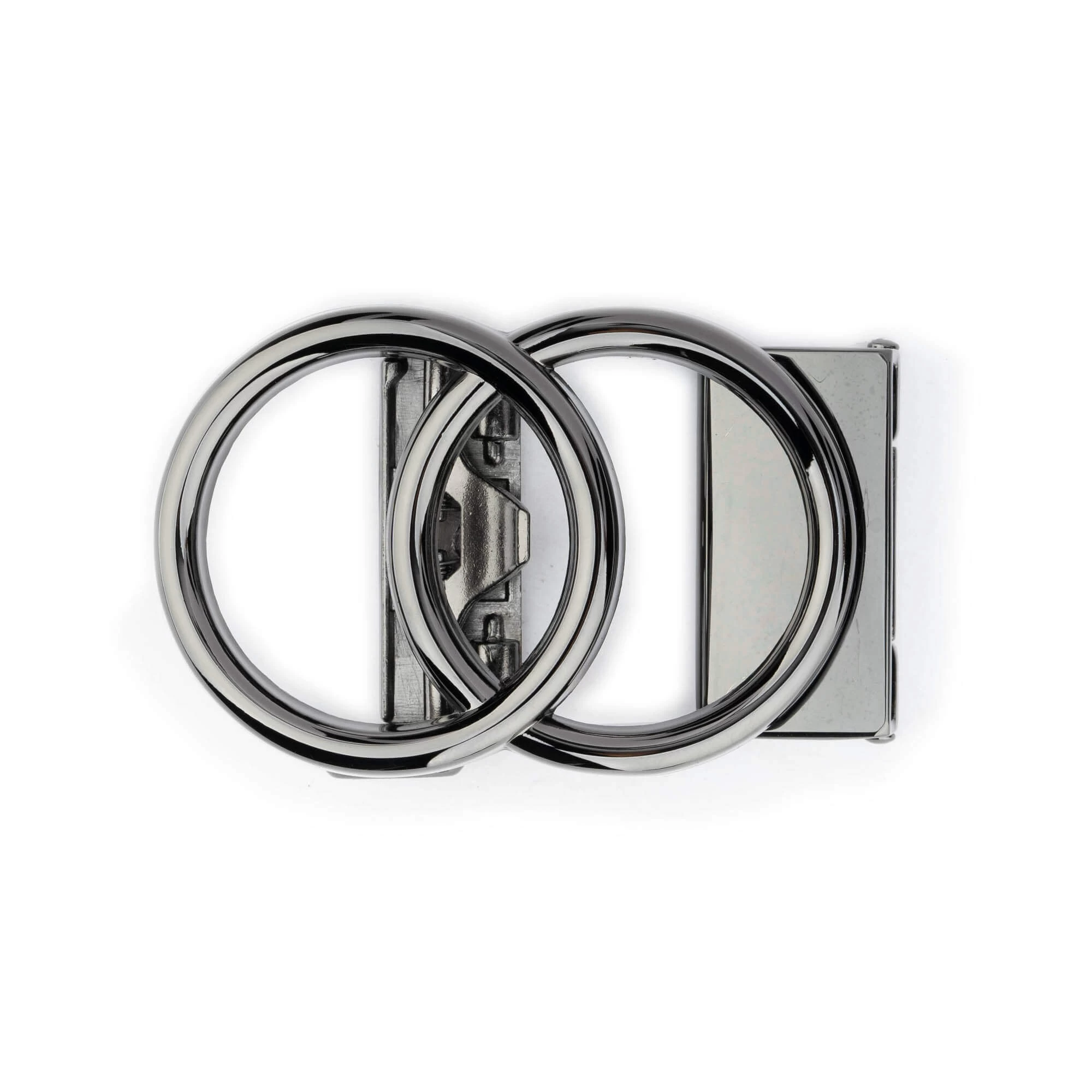 Gunmetal Gray Double Circle Slide Belt Buckle 3 Gunmetal Gray Double Circle Slide Belt Buckle