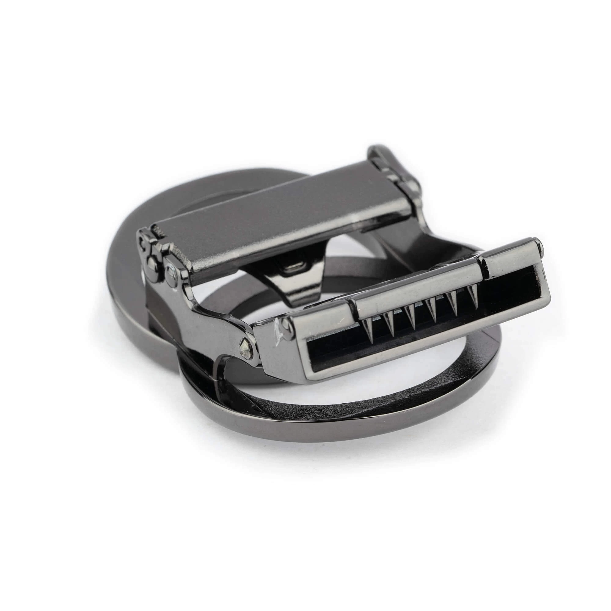 Gunmetal Gray Double Circle Slide Belt Buckle 6 Gunmetal Gray Double Circle Slide Belt Buckle - Image 4