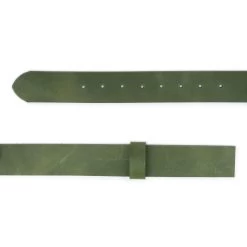 Khaki Green Leather Strap For Belt – Real Leather 4.0 Cm
