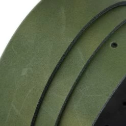 Khaki Green Leather Strap For Belt – Real Leather 4.0 Cm -Belt Shop khaki green leather strap for belt real leather 4.0 cm 4