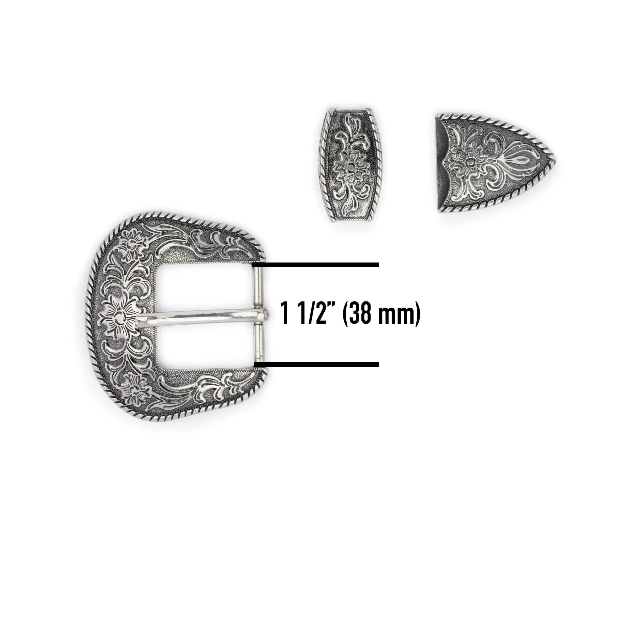 Large Womens Western Belt Buckle Silver Floral 8 Large Womens Western Belt Buckle Silver Floral - Image 6