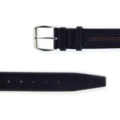 Leather Belt For Mens Jeans – Dark Blue Suede