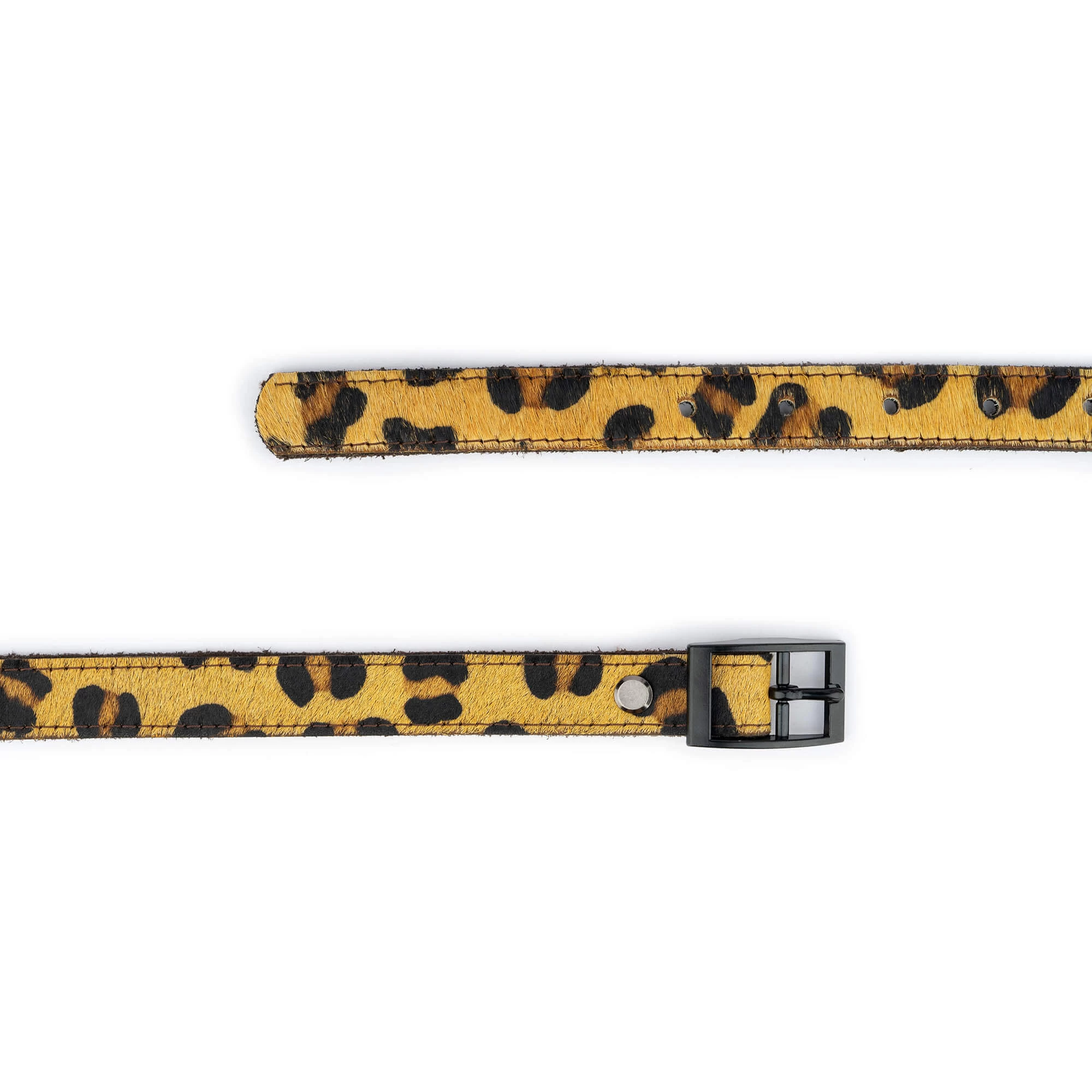 Leopard Print Belt With Black Center Bar Buckle 4 Leopard Print Belt With Black Center Bar Buckle - Image 2