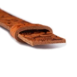 Light Brown Tooled Leather Belt Replacement No Buckle -Belt Shop light brown tooled leather belt replacement no buckle 3