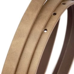 Light Brown Womens Skinny Belt With Oval Buckle 1.5 Cm -Belt Shop light brown womens skinny belt with oval buckle 1.5 cm 7