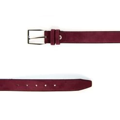 Maroon Suede Belt For Men – Real Leather