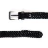 Men Woven Belt – Silver Buckle Black Calfskin Leather 1 Men Woven Belt – Silver Buckle Black Calfskin Leather -Belt Shop men woven belt silver buckle black calfskin leather 351032 2