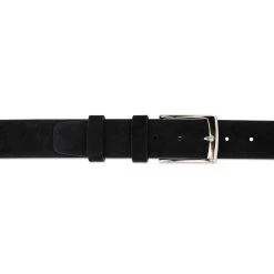 Mens Belts For Jeans Black Suede 4.0 Cm