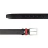 Mens Black Fashion Belt With Red Stitching -Belt Shop mens black fashion belt with red stitching 2