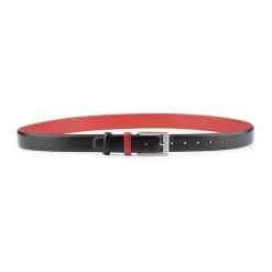 Mens Black Fashion Belt With Red Stitching -Belt Shop mens black fashion belt with red stitching 4