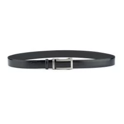 Mens Black Leather Belt With Slide Buckle