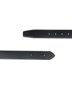 Mens Black Leather Belt Red Edge Without Buckle