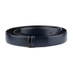 Mens Blue Black Reversible Leather Belt -Belt Shop mens blue black reversible leather belt 1 28 40 usd55 BLBURV35CUTMDS