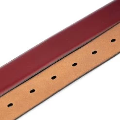 Mens Burgundy Leather Belt Strap Without Buckle -Belt Shop mens burgundy leather belt strap without buckle 3
