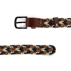 Mens Comfort Belt – Colorful Braided Brown Leather -Belt Shop mens comfort belt colorful braided brown leather 351001 2