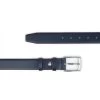 Mens Dark Blue Leather Belt With Red Edges -Belt Shop mens dark blue leather belt with red edges 2