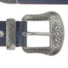 Mens Dark Blue Western Belt With Silver Buckle 2 Mens Dark Blue Western Belt With Silver Buckle -Belt Shop mens dark blue western belt with silver buckle copy