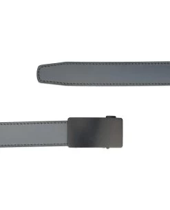 Mens Gray Click It Belt With Black Buckle -Belt Shop mens gray click it belt with black buckle AUGR35BLPL 2