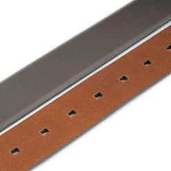 Mens Gray Leather Strap For Belt Replacement -Belt Shop mens gray leather strap for belt replacement 6