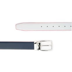 Mens Light Grey Belt With Silver Buckle Reversible -Belt Shop mens light grey belt with silver buckle reversible 3