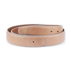 Mens Taupe Belt Strap Without Buckle Replacement Leather