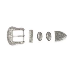 Mens Western Belt Buckle Replacement – 5 Piece Set Silver -Belt Shop mens western belt buckle replacement 5 piece set silver 3