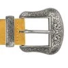 Mustard Suede Western Belt With Silver Buckle 1 Mustard Suede Western Belt With Silver Buckle -Belt Shop mustard suede western belt with silver buckle copy