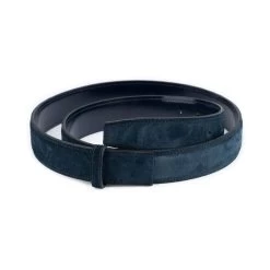 Navy Blue Suede Belt Leather Strap For Buckles Reversible