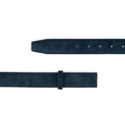 Navy Blue Suede Belt Leather Strap For Buckles Reversible -Belt Shop navy blue belt leather strap for buckles reversible 3