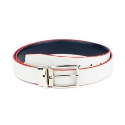 Navy Blue Reversible Mens Belt With Silver Buckle