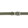 Olive Green Suede Leather Belt With Square Buckle -Belt Shop olive green suede leather belt with square buckle 2