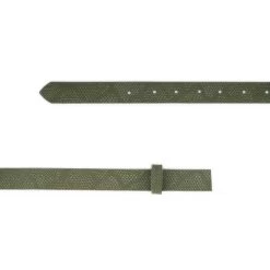 Olive Green Suede Snake Print Belt Strap Without Buckle -Belt Shop olive green suede snake print belt strap without buckle 3
