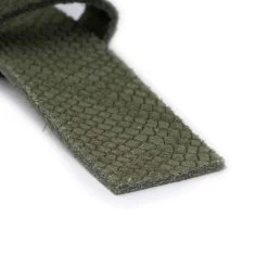 Olive Green Suede Snake Print Belt Strap Without Buckle -Belt Shop olive green suede snake print belt strap without buckle 4
