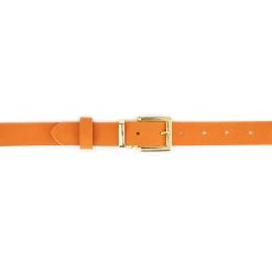 Orange Suede Belt With Gold Buckle