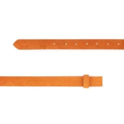 Orange Suede Snake Emboss Belt Strap Without Buckle