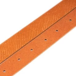 Orange Suede Snake Emboss Belt Strap Without Buckle -Belt Shop orange suede snake emboss belt strap without buckle 4