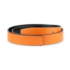 Orange Vegan Belt Strap For Buckles Reversible 35 Mm