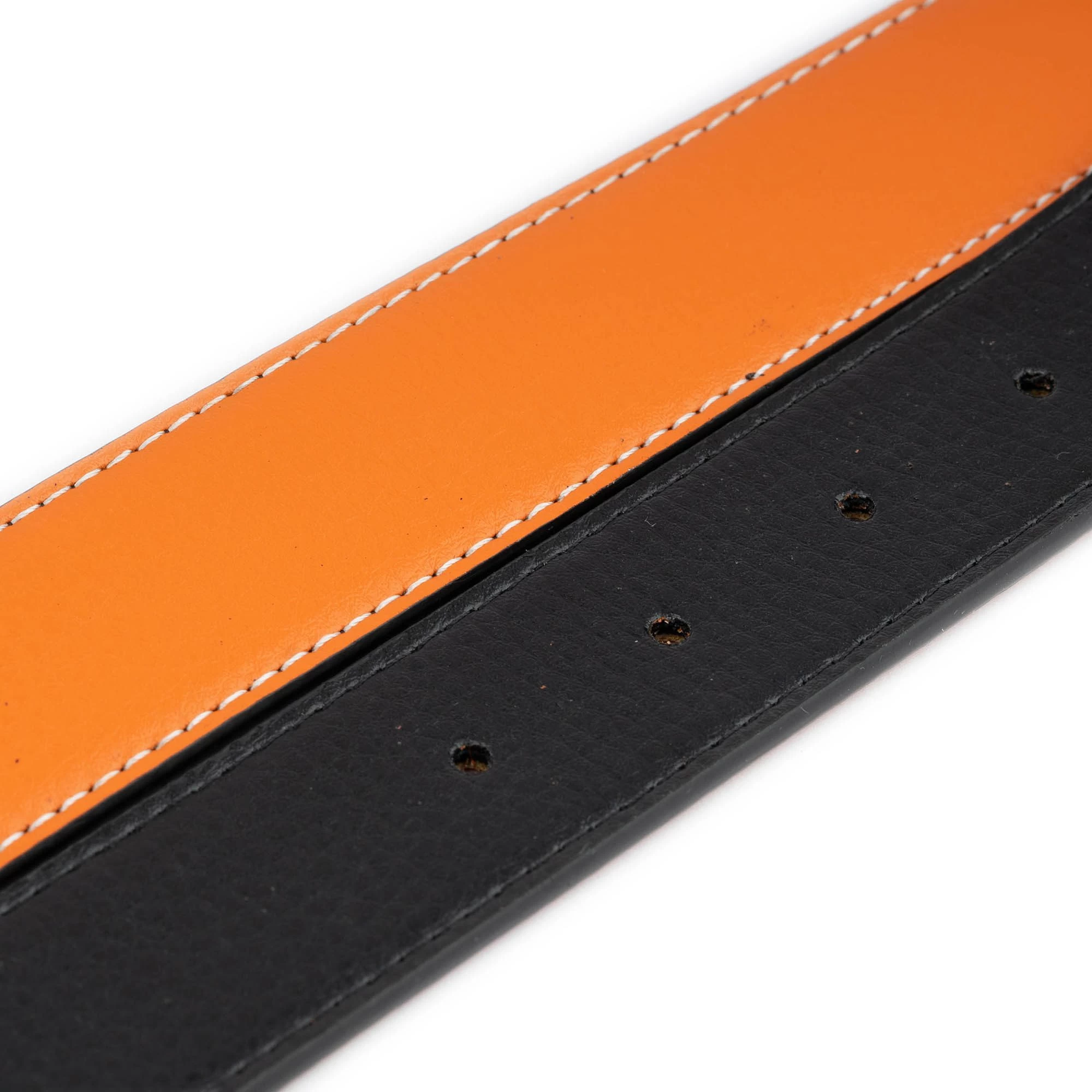 Orange Vegan Leather Belt Strap Reversible 38 Mm 4 Orange Vegan Leather Belt Strap Reversible 38 Mm - Image 2