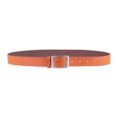 Orange Womens Wide Leather Belt For Jeans 4.0 Cm -Belt Shop orange womens wide leather belt for jeans 4.0 cm 8