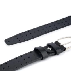 Perforated Leather Belt | Black Full Grain -Belt Shop perforated leather belt black full grain 3