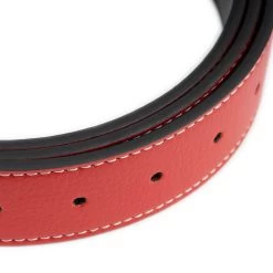 Red Black Vegan Leather Reversible Belt Strap 3.8 Cm -Belt Shop red black vegan leather reversible belt strap 3.8 cm 5