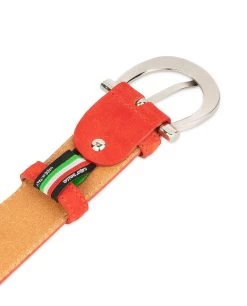 Red Suede Belt For Women With Horse Shoe Buckle 8 Red Suede Belt For Women With Horse Shoe Buckle -Belt Shop red suede belt for women with horse shoe buckle 4