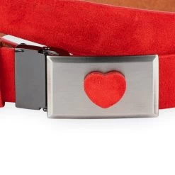 Red Suede Belt With Heart Buckle 13 Red Suede Belt With Heart Buckle -Belt Shop red suede belt with heart buckle 4
