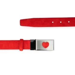 Red Suede Belt With Heart Buckle 14 Red Suede Belt With Heart Buckle -Belt Shop red suede belt with heart buckle 5