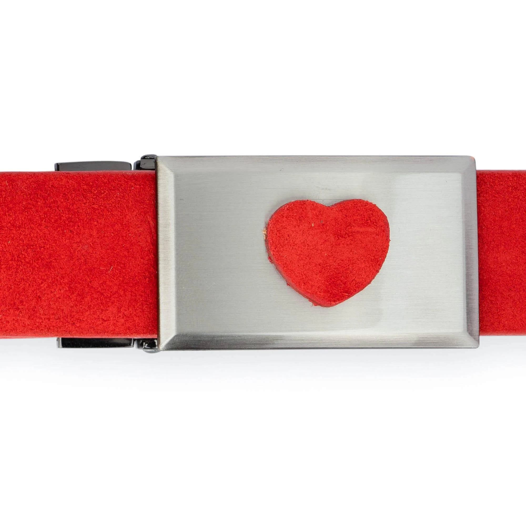 Red Suede Belt With Heart Buckle 7 Red Suede Belt With Heart Buckle - Image 5