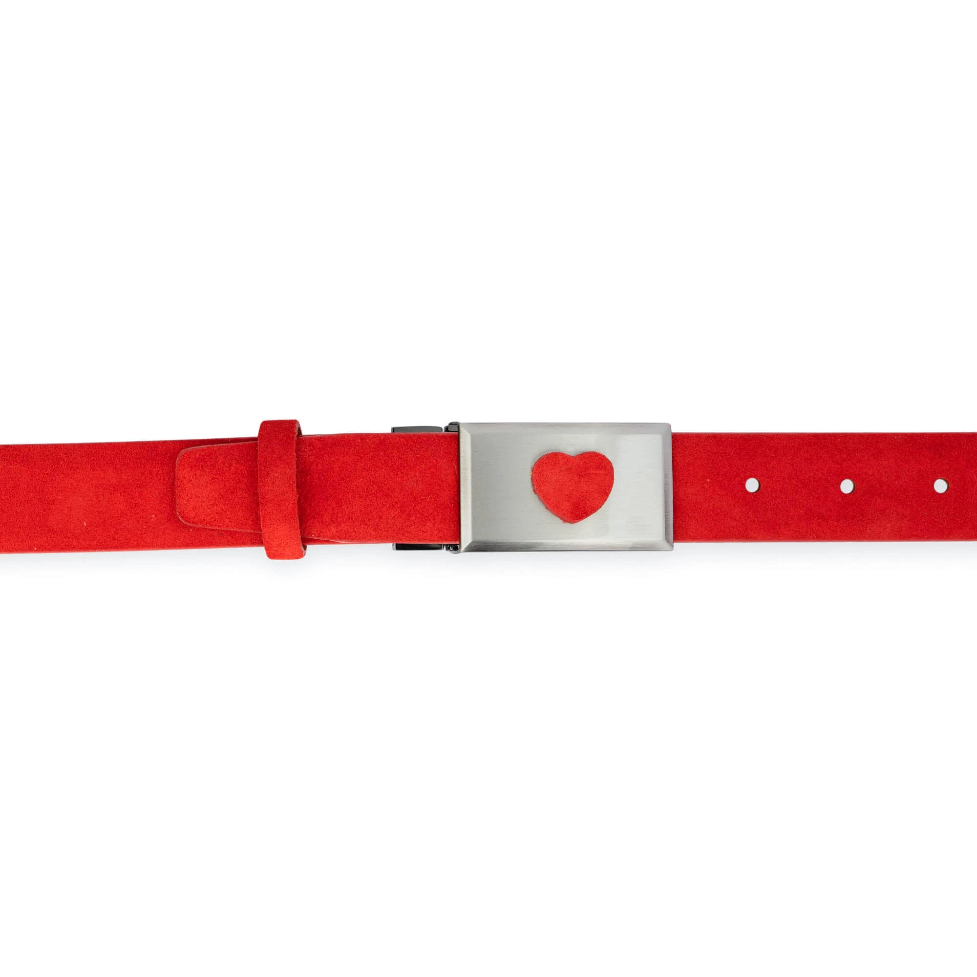 Red Suede Belt With Heart Buckle 8 Red Suede Belt With Heart Buckle - Image 6