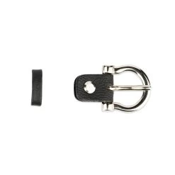 Replacement Belt Buckle | 20 Mm Black Cow Silver Horseshoe