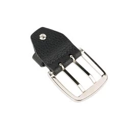 Replacement Belt Buckle | 40 Mm Black Two Prong Silver