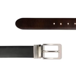 Reversible Mens Belt With Silver Buckle | Black Brown 3.5 Cm -Belt Shop reversible mens belt with silver buckle black brown 3.5 cm 28 40 45usd 3
